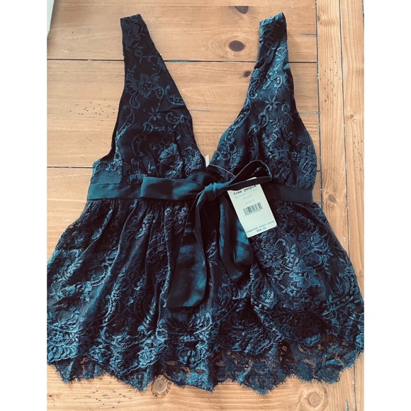 Free People Chante Lace Tank in Black - Picture 2 of 7